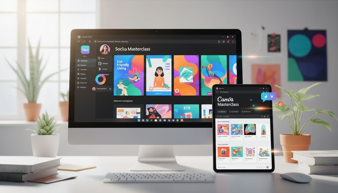 Featured image for دليل شامل لكورس كانفا ماستر كلاس لتصميم احترافي بسهولة